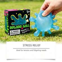 1pc NeeDoh Virus Pattern Soft Stress Relief Toy, Water Drop Shape, Cute Compact Soft Slow Rebound Non-Sticky Portable Squeeze Toy - Multicolor - View 9