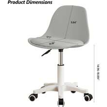Home Office Chairs, Small Swivel Rolling Desk Chair With Silent Wheels And Low-Back,Armless Heavy-Duty Vanity Chair Height Adjustable For Bedroom,Students,Study,Teens - Grey - 查看 3