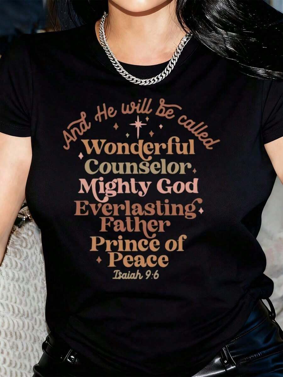 Camiseta Femenina Manga Corta Estilo Clásico Ligera Fresca Versátil Verano eñora Manga Corta Diseño Elegante Casual Ligera Uso Diario Verano - Negro - Ver 1