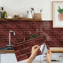 2D Peel And Stick Marble Tiles Waterproof Oilproof Easy Clean Removable Kitchen Backsplash - 8Pcs - View 3
