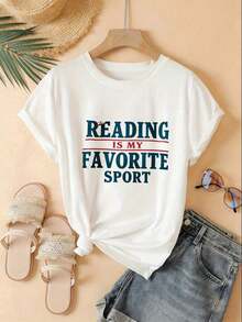 La nueva camiseta casual de CasualWo, "La lectura es mi deporte favorito", es una camiseta de manga corta informal con una frase divertida para amantes de los libros y lectores. Las mangas cortas populares son adecuadas para regalos en ocasiones como fiestas, salidas y eventos deportivos. Imprescindible. - Blanco - Ver 7