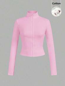 2 piezas Conjunto versátil de ropa deportiva de punto blanca y negra para yoga y fitness, camiseta de manga larga con cremallera y bordado gráfico de letras, elegante para otoño/invierno - Multicolor 14 - Ver 6