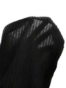 Pantalones negros acampanados de unicolor para mujer estilo Y2K - Negro - Ver 7