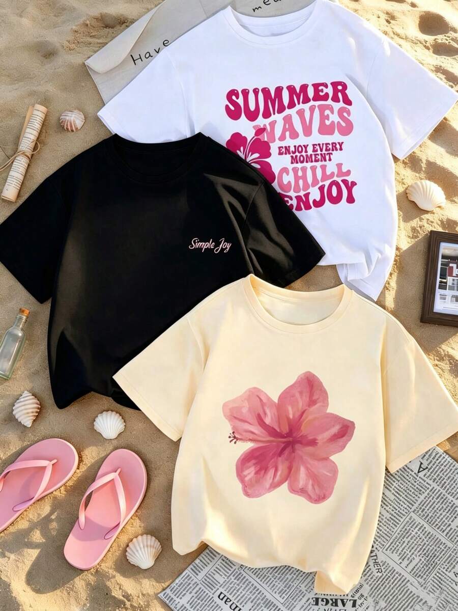 Single Garment Set, Not A 3-Piece Set, 1 Piece/Set Of Long-Sleeved T-Shirts Suitable For Streetwear, Oversized Round Neck Top For Daily Outings, Camping, Concerts, Hip-Hop, Rock, And Rap Events, Casual Style Fitted Round Neck Long-Sleeved T-Shirts For Women - 白色 - 查看 1
