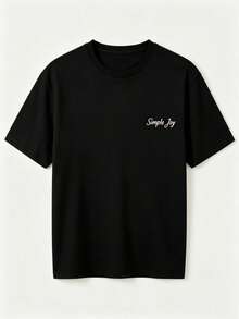 Single Garment Set, Not A 3-Piece Set, 1 Piece/Set Of Long-Sleeved T-Shirts Suitable For Streetwear, Oversized Round Neck Top For Daily Outings, Camping, Concerts, Hip-Hop, Rock, And Rap Events, Casual Style Fitted Round Neck Long-Sleeved T-Shirts For Women - 黑色 - 查看 2