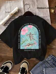 Camisetas de verano con estampado de Dios cristiano ISAÁ 40:8, Camiseta con estampado "La hierba se marchita y la flor se desvanece, pero la palabra de Dios perdura para siempre", Camisetas de manga corta estilo vintage Y2K, Ropa para niñas adolescentes, Ropa para niñas, Ropa para niños, Camiseta gráfica, Ropa de verano, Una camiseta de verano estilo Y2K perfecta para chicas lindas. Camiseta de manga corta para niños, cómoda y transpirable. Adecuado tanto para niños como para niñas. 100% algodón. - Negro - Ver 3