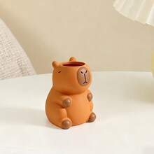 1 PC Cute Capybara Pencil Holder, Creative Cartoon Storage Bucket, Desk Ornament, Stationery Desktop Decor Box - Multicolor - View 10