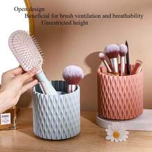 1pc 360° Rotating Pen Holder, Makeup Brush Holder, Pen Cup, 5-Compartment Desktop Storage Box, Suitable For Desktop Supplies And Accessories, Office And Home Small Item Storage School Supplies - Round - View 10