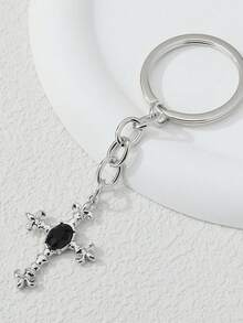 1 móc khóa hình thánh giá Gothic và trái tim đen, mặt dây chuyền phong cách punk tối màu, móc khóa túi xách/xe hơi unisex, quà tặng trang sức. - Nhiều màu - Xem 3