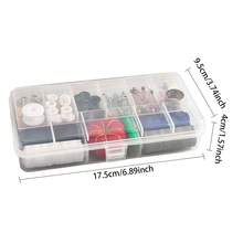 透明双面11格缝纫针线盒，带收纳盒和针线工具套装 - Transparent double-sided 11 grid sewing needle and thread box - 查看 2