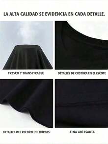 Remera Castillo Ambulante , Anime RomáNtico, Estampado Bohemio, Ideal Para Picnic,  Japonesa, Mujer,Blusas Elegantes Dama,Tops,Parejas,Blusas Curvy Mujer. - Negro - Ver 4