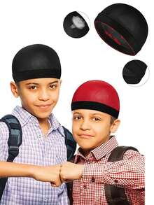 Awegeo Mũ trùm đầu Durag bằng satin cho trẻ em, kiểu mũ cướp biển với đuôi dài và dây đeo rộng, phù hợp cho bé trai, trẻ nhỏ và bé gái, kiểu khăn bandana quấn đầu. - Nhiều màu - Xem 8