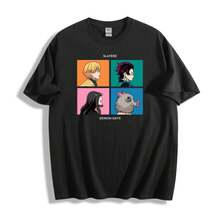 T-Shirt With Character Design - Bold Anime Design, Unisex - Black - View 1
