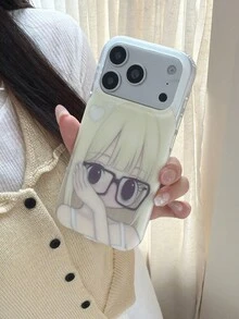 1 chiếc ốp lưng điện thoại họa tiết hoạt hình mắt to dễ thương, kiểu dáng Lolita thời trang đáng yêu, phù hợp với 17/ 17 Pro Max/ 16 Pro Max/ 15 Pro/ 14/ 13/12/11, món quà tuyệt vời cho gia đình/bạn bè/chị em gái/bạn gái. - trắng - Xem 3