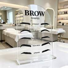 Modern Arch-Shaped Transparent Acrylic Eyebrow Display Board - Professional Beauty Salon Eyebrow Tattooing & Shaping Style Menu Guide, High-End Desktop Decor For Studios,Bedroom Room Decor,Back To School - View 1