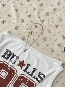 Blusa asimétrica de hombro fruncida con lunares para mujer, blanca - Multicolor - Ver 5