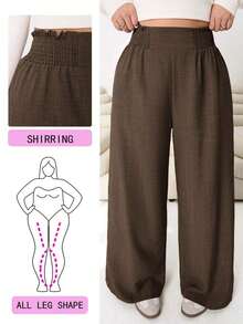 Pantalones casuales nuevos para otoño/invierno 2025, adecuados para salidas, uso diario casual, fiestas, ir al trabajo, volver al colegio, citas, hogar, fiestas de cumpleaños y múltiples ocasiones.Corte relajado, cintura elástica, pierna ancha, - Marrón Chocolate - Ver 1
