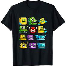 Geometry Society, Geometry Dashs Style, Gaming Geometry T-Shirt - Black - View 1