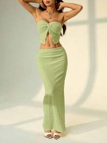 Conjunto de dos piezas para mujer para uso diario - Verde - Ver 6