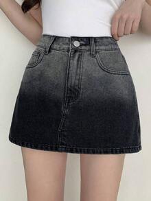 Shorts vaqueros informales con estampado de leopardo para mujer - Negro - Ver 8