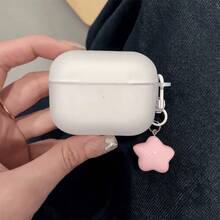 Matte White Earphone Case With Cute Star Pendant, Compatible With Apple Pro 2nd Gen, Bluetooth 3rd Gen, 4 Wireless Earphone Case, Women's Minimalist Style, Soft Silicone Anti-Drop And Comfortable Grip, Suitable For Work Commute / Date, Highly Attractive Gift For Best Friend - White - View 14