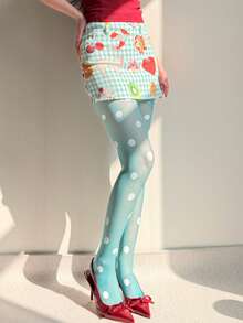 1pc Fashionable Colorful Polka Dot Pattern - Teal Blue - View 4