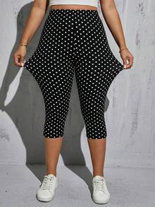 Pantalones capri de verano para mujer de talla grande, 2 piezas de leggings estampados, leggings negros, pantalones capri deportivos para mujer, leggings de mujer, conjunto de 2 piezas de leggings negros, ropa de otoño, atuendos de maestro - Negro - Ver 7