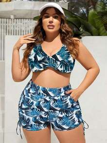 Swim Talla grande Bottom de bikini con cordón lateral - Verde - Ver 4