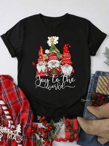 1 pieza de Camisetas para mujer,Camisetas Para Hombre,cuello redondo,estilo urbano,para jóvenes,moda streetwear,uso informal - Negro - Ver 6
