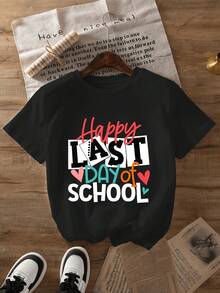 Mexican Last Day Graphic Print T-Shirt, Short Sleeve, Round Neck, Casual Spring/Summer Top, Unisex Clothing, Mother's Day T-Shirt, Gift For Mom, 'World's Best Mom' Graphic T-Shirt, Cotton T-Shirt, Summer Fashion. - 黑色 - 查看 1