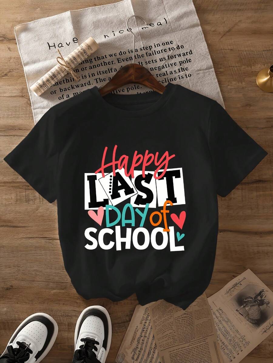 Mexican Last Day Graphic Print T-Shirt, Short Sleeve, Round Neck, Casual Spring/Summer Top, Unisex Clothing, Mother's Day T-Shirt, Gift For Mom, 'World's Best Mom' Graphic T-Shirt, Cotton T-Shirt, Summer Fashion. - 黑色 - 查看 1