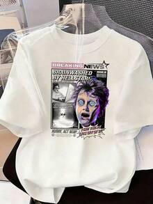 Grunge And Urban Style Short Sleeve T-Shirt, Fashionable Short Sleeve T-Shirt For Spring And Summer 2026, Made In Mexico, 180 Grams. Cartoon Print, Couple Design, Suitable For Indoor Or Outdoor Wear. Crew Neck, Unisex, Ideal For Office And Leisure. One-Piece Pack. - WH-P631577SLNDXZGY578 - 查看 2