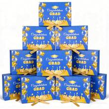 Graduation Gift Boxes With Ribbon Large Blue Congrats Grad Gift Box With Lids Cardboard Present Box Class Of 2026 Keepsake Graduation Party For Her Him College Graduate High School Gift Wrapping Decor - Blue Graduation Season Style - View 2