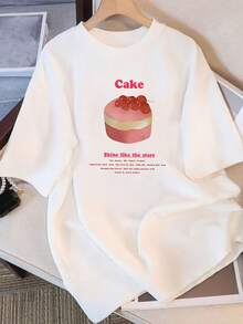 Personalized Minimalist Casual Summer T-Shirt, 100% Cotton, Loose Crew Neck, Versatile, Comfortable For Women,  Casual Youth T-Shirt For Everyday Wear, Short Sleeve - Vintage Urban Style, Unisex, Loose Cotton Short Sleeve Crew Neck T-Shirt - 黑色 - 查看 5