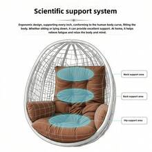 1件多功能座墊，適用於椅子、吊床與扶手椅。此座墊採用橢圓形吊床底座設計，配備懸浮式座椅結構，結合橢圓形靠墊與現代風格吊床底墊。 - 搖椅墊 - 查看 8
