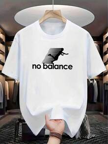 Camiseta de poliéster para hombre con estampado de letras de hombre gracioso, de secado rápido, transpirable, holgada, de cuello redondo, divertida y única, versátil para el uso diario, de manga corta y estilo casual. - Blanco - Ver 1