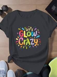 Let's Shine Brightly - Women's Short-Sleeved Sports T-Shirt - A Very Distinctive Printed T-Shirt / Unisex Style / Suitable For Both Men And Women / Wrinkle-Resistant / Breathable - 黑色 - 查看 7