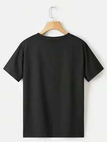 Women's Casual Short Sleeve T-Shirts With Skeleton And Rose Print - Black - View 3