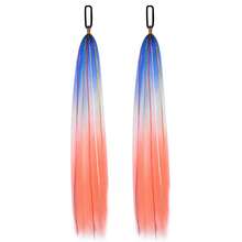 26 Inch Hair Tinsel Colored Ponytail Extension, 2 Packs Ombre Jumbo Braided Ponytail Hair Extensions Ponytail With Elastic Tie, Yaki Straight Sleek Wrap Around Braid Ponytail Natural Soft Synthetic Straight Hair For Women Party Hairpiece Accessories - Multicolor - View 15