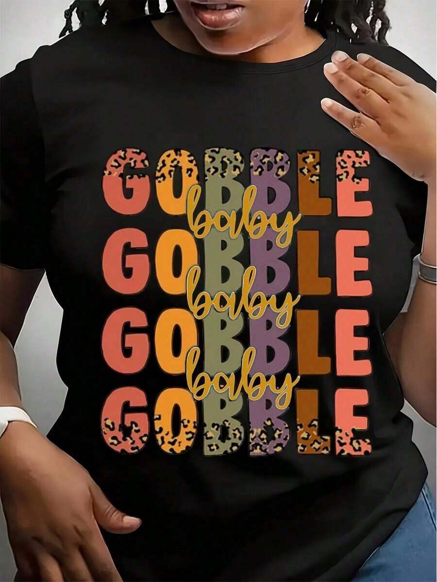 Camiseta de Acción de Gracias Gobble Gobble, Camiseta de Acción de Gracias para Mujer, Camisetas Familiares de Acción de Gracias, Camiseta de Pavo de Acción de Gracias, Camiseta de Calabaza de Acción de Gracias - Negro - Ver 1