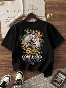 Camiseta Casual para Mujer con Estampado Gráfico de Calavera Alienígena Psicodélica "Los Alienígenas Existen", Estilo Vintage, Oversize, Manga Corta, Cuello Redondo, Estética Y2K, Moda Urbana Atrevida, Ligera, Transpirable y Cómoda para Uso Diario, Ideal para Festivales de Música, Estilo Urbano, Skate Park, Salidas Casuales, Regalo para Entusiastas de la Cultura Alienígena y Alternativa. LGIG - Negro - Ver 6