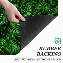 1pc Green Palm Leaf Print Absorbent Mat/Drying Mat For Coffee Maker, Dishes - Polyester Absorbent Desktop Protective Mat With Rubber Anti-Slip Pad, For Kitchen Counter Decor, Home Bar And Dining Table - Multicolor - View 8