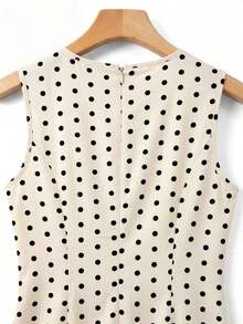 Vestido de línea A con cintura ceñida, decorado con lazo, a rayas azul y blanco, adecuado para la escuela, picnic de fin de semana, salida casual con amigos, de estilo fresco y dulce - Albaricoque - Ver 5