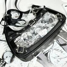 Cute Y2k Womens Shoulder Bag Fashion Elegant Sweet Jk Ita Bag Transparent Literary Kawaii Exquisite Female Handbag Purse - 黑色 - 查看 6