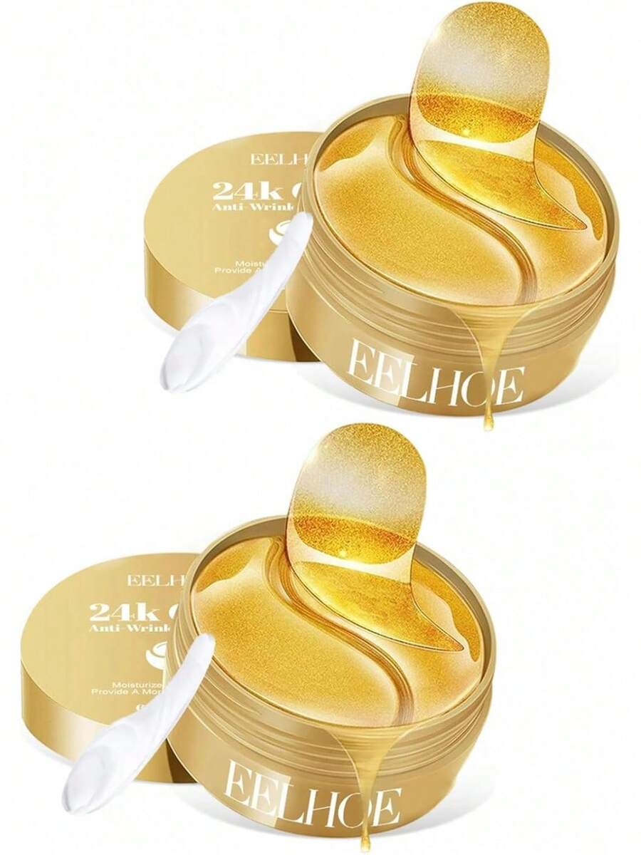 60 Pairs Eye Patches, Seaweed Collagen Peels, Eye Contour Patches, Anti-Aging, Eliminates Bags, Dark Circles And Discoloration, Anti-Wrinkle, Moisturizing, 2 PACK - 24K金眼罩 - 60對 - 查看 1