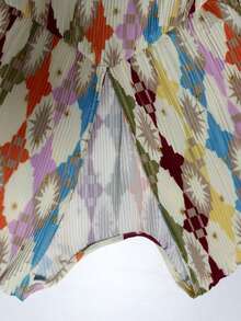 Vestido largo estampado en contraste de colores, manga corta y corte ajustado, elegante primavera 2026 - Multicolor - Ver 5