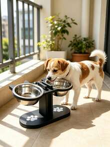 15° Tilted Elevated Cat Bowl, Adjustable Cat Food Bowl With 2 Stainless Steel Bowls, Suitable For Cats, Puppies And Small Pets, Raised Dog Food And Water Bowls, Detachable And Easy To Clean, Essential Cat Bowl For Multiple Kittens - Black Stand Version - View 5