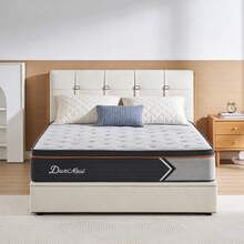 Matelas 90x200 - 28 cm, Mousse à Mémoire de Forme à Ressorts Ensachés Mixte Bleu Latex, 7 Zones de Confort, Durable, Couchage Indépendant - Blanc - Voir 4
