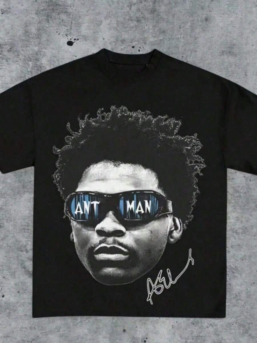 Vintage 90s Anthony Edwards ANT Man Graphic Tee | Star Streetwear Basketball Jersey - 彩色 - 查看 1