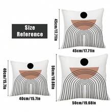 4pcs Bohemian Black & Brown Abstract Geometric Floral Print Pillow Covers [No Pillow Insert], 17.7*17.7in(45*45cm)/19.69*19.69in(50*50cm)/15.75*15.75in(40*40cm), [Single-Sided Printing], Made Of Polyester Fabric With Distressed Earthy Texture, Suitable For Sofa, Living Room, Bedroom, Car, Office, Hotel, Homestay Decoration, Perfect Gift For Family And Friends - Multicolor - View 3